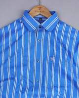 Integral Blue With Gray Stripe Premium Cotton Shirt