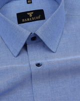 Tufts Blue Oxford Cotton Solid Formal Shirt