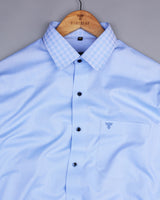 Iceberg Blue Premium Cotton Twill Designer Shirt
