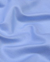 Skycarrier-Skyblue With White Cross Striped Cotton Shirt