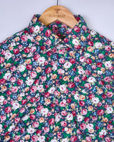 Valley of Flowers Printed Soft Blue Cotton Shirt