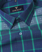 Zesta Green With Multishaded Yarn Dyed Check Cotton Shirt
