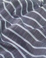 Gray With White Broad Stripe Formal Soft Cotton Shirt