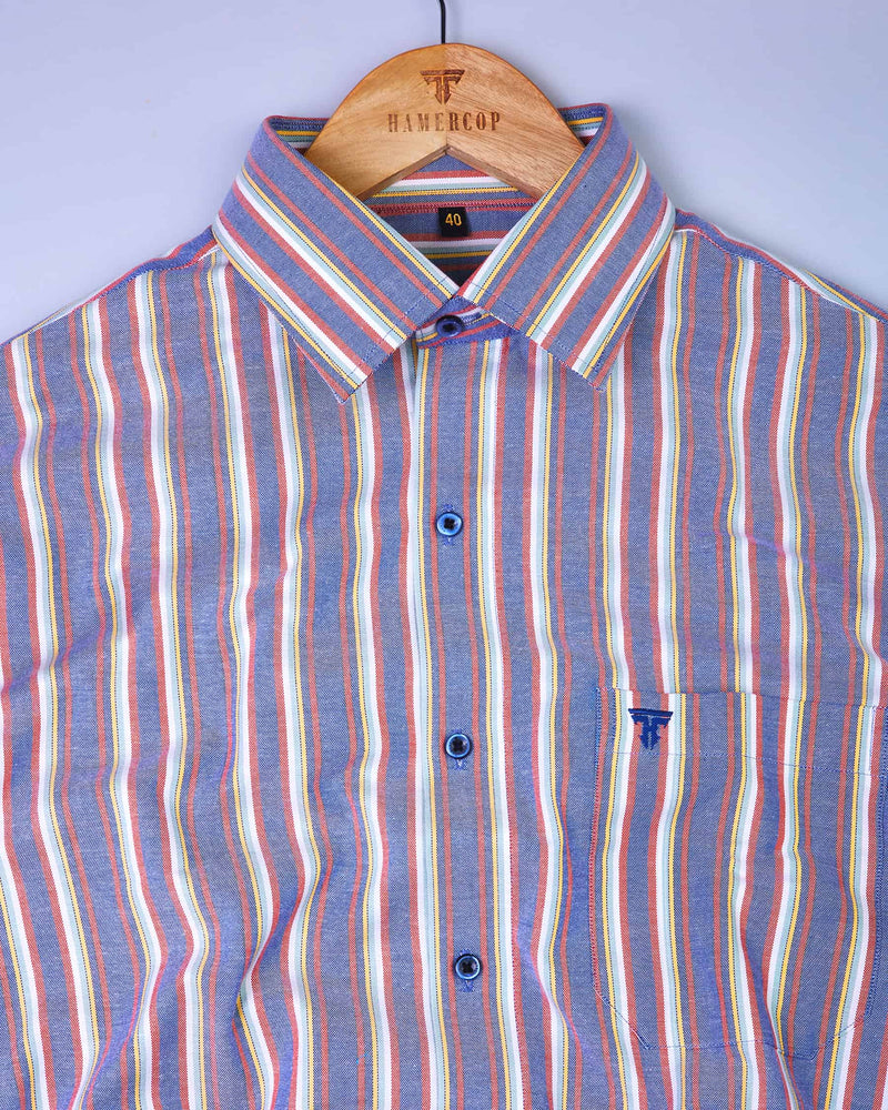 Vimto Multicolor Striped Oxford Premium Cotton Shirt