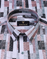 Brownish Stone Sprinkle Shaded Designer Stripe Egyptian Gizza Shirt