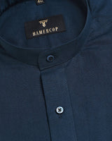 Dark Navy Blue Linen Cotton Premium Formal Shirt