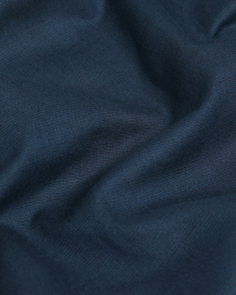 Dark Navy Blue Linen Cotton Premium Formal Shirt