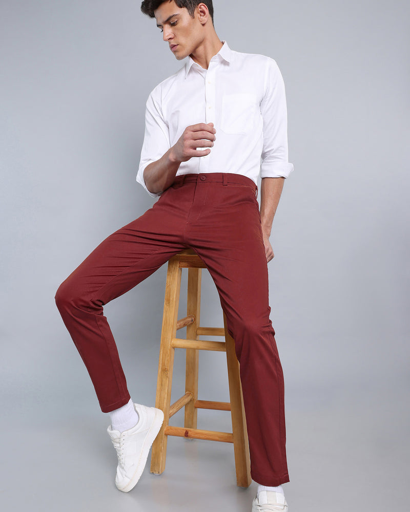 Rustic Red Stretch Cotton Chinos