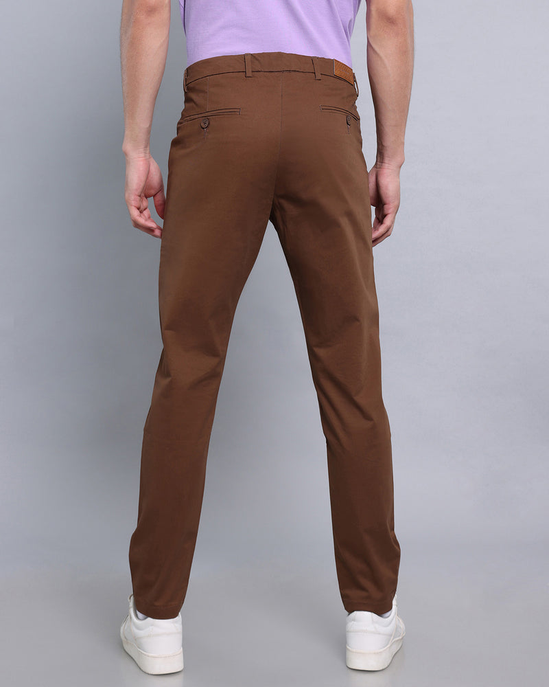 Straight Fit Coloured Chocolate Brown Pants