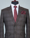 Rebel Brown Checkered Wool Rich Single Breasted Blazer