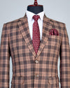 Dune Brown Plaid Check Wool Rich Blazer