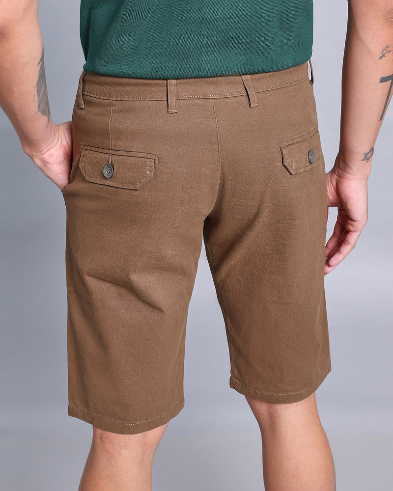 Driftwood Taupe Stretch Cotton Shorts