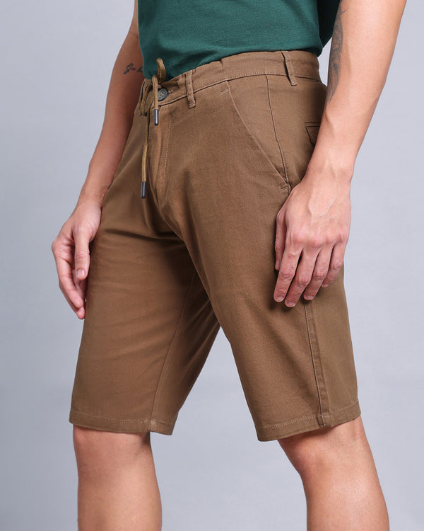 Driftwood Taupe Stretch Cotton Shorts