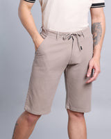 Smokey Taupe Stretch Cotton Shorts