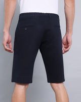 Stylish Midnight Navyblue Stretch Cotton Shorts