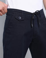Stylish Midnight Navyblue Stretch Cotton Shorts