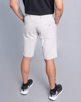 Stylish Grayish Off White Stretch Cotton Shorts