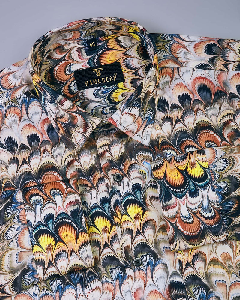 Colorful Feather Printed Egyptian Gizza Shirt – Hamercop