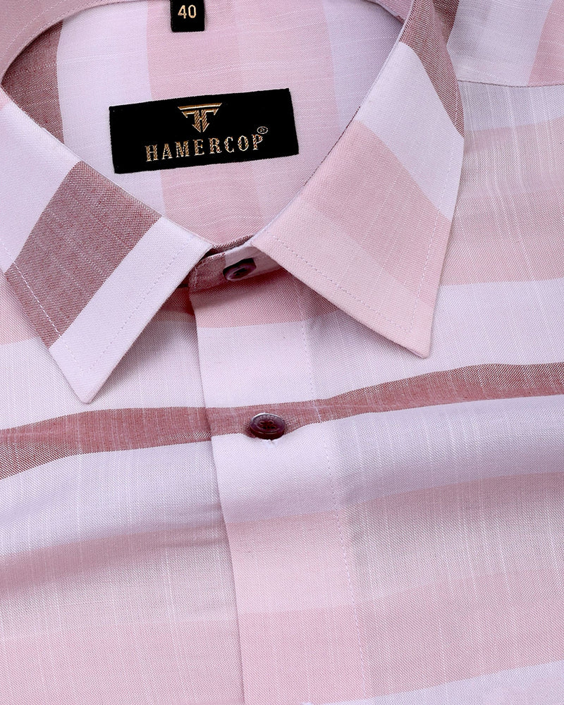 Roman Pink Candy Weft  Egyptian Gizza Cotton Shirt