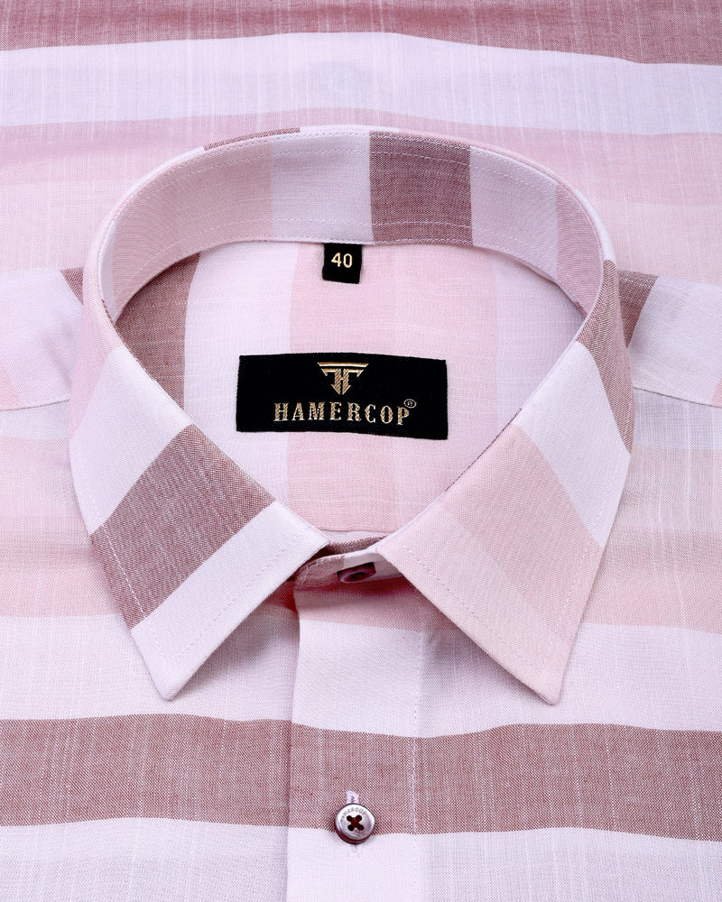 Roman Pink Candy Weft  Egyptian Gizza Cotton Shirt