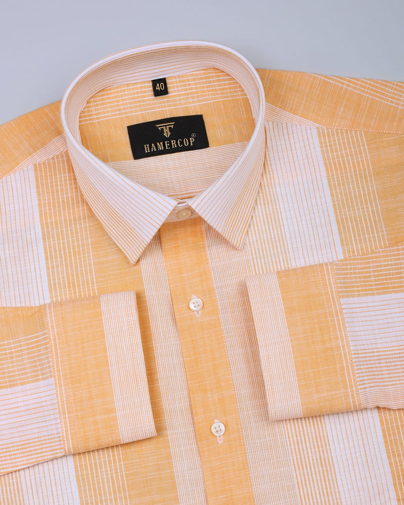Freesia Yellow With White Verticle Special Edition Designer Shirt