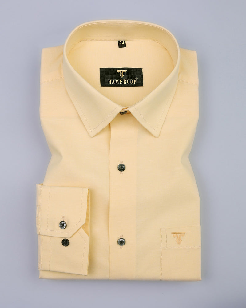Navajo Yellow Luxurious Oxford Linen Cotton Shirt