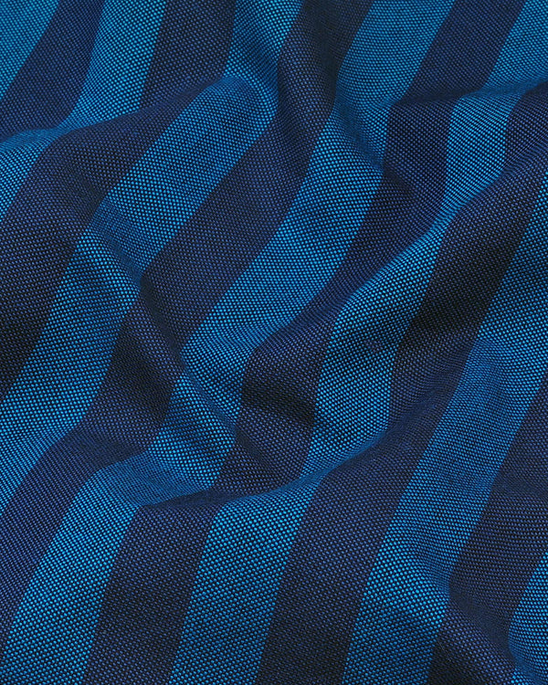 Canclin Blue Soft Weft Stripe Oxford Gizza Shirt