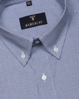 Grey And White With Black Micro Houndstooth Soft Cotton Shirt