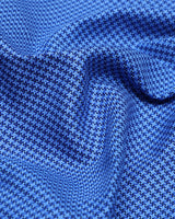 IMO-Ink Blue Houndstooth Dobby Solid Cotton Shirt