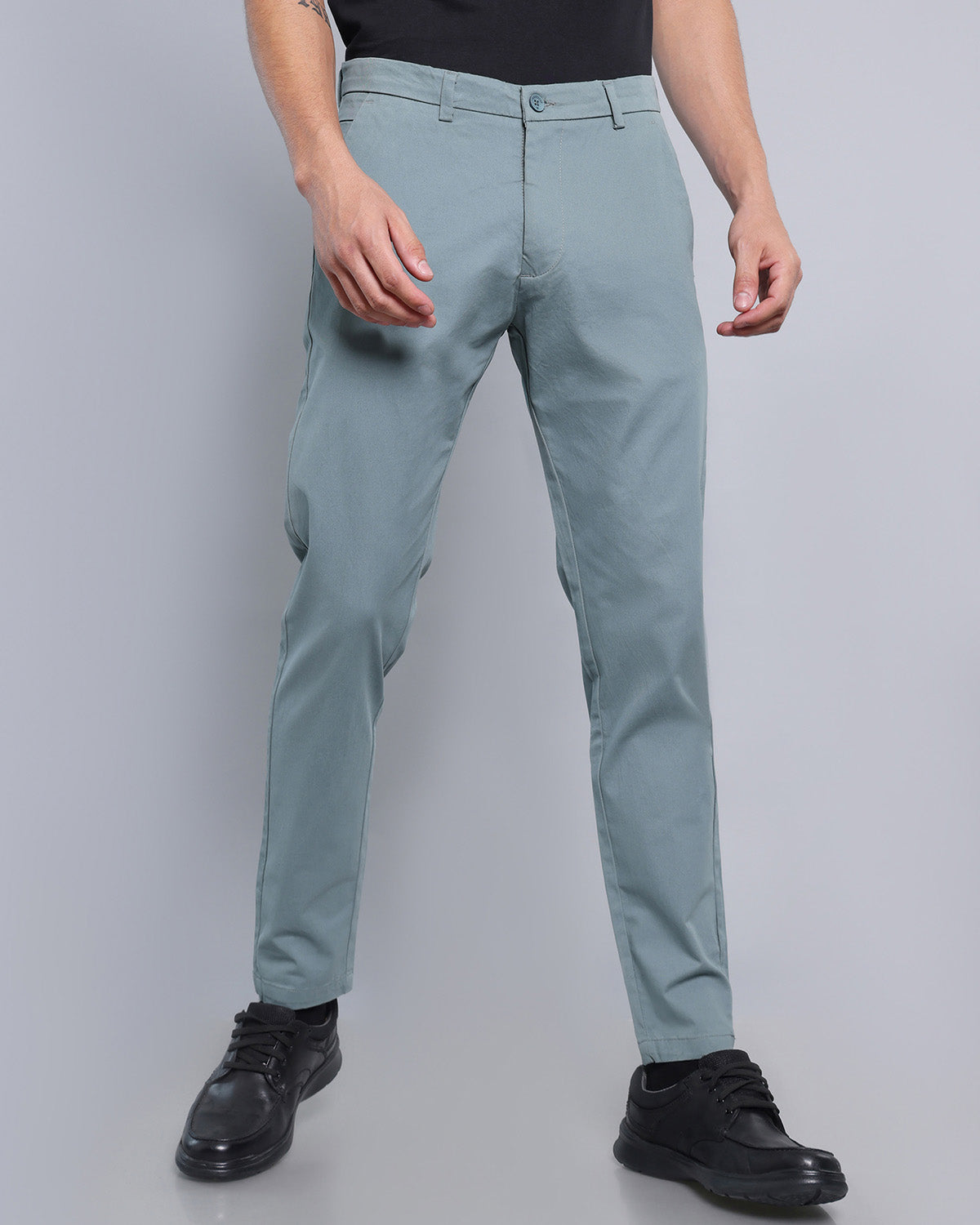 Dusty Mint Green Stretch Cotton Chinos – Hamercop