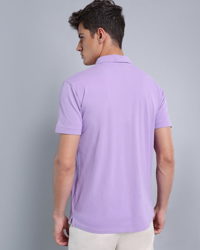Orchid Purple Pique Pima Smooth Polo Tee