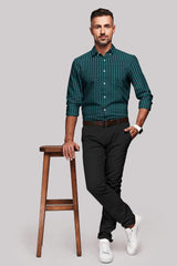 Green With Black Gingham Premium Cotton Check