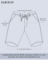 Solid Khaki Stretch Cotton Shorts